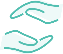 Green two hands hovering over each other icon
